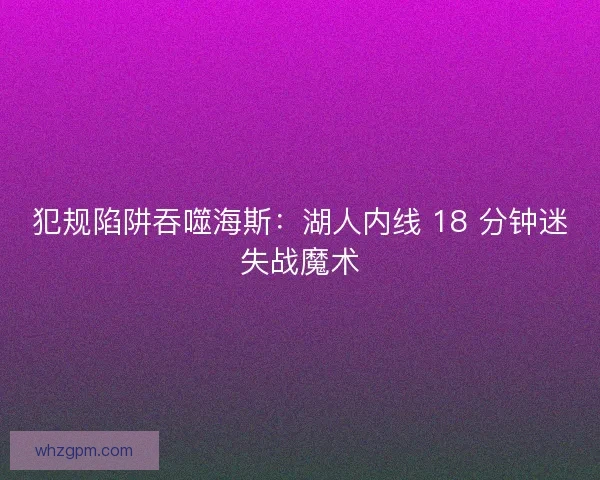 犯规陷阱吞噬海斯：湖人内线 18 分钟迷失战魔术