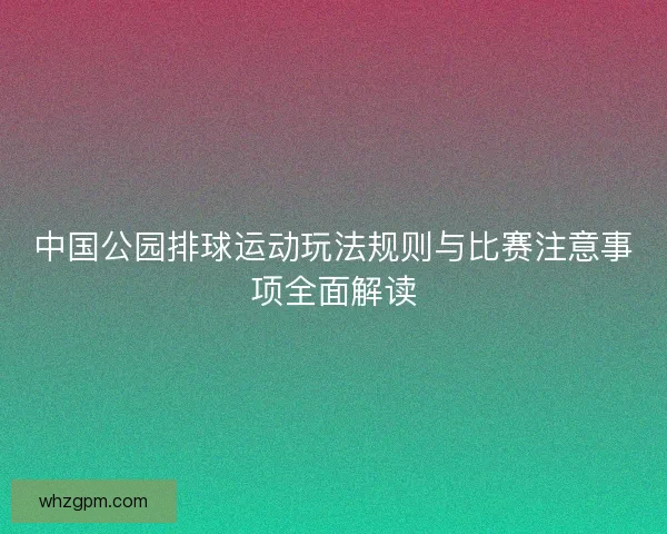 中国公园排球运动玩法规则与比赛注意事项全面解读 中国公园排球运动玩法规则与比赛注意事项全面解读